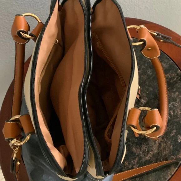 Blue and Tan Satchel Bag - Picture 9 of 15